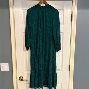 A New Day Green Bishop Sleeve Mock Neck Dress